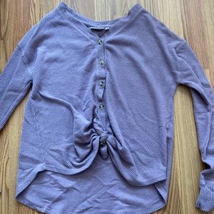 light purple knotted tee